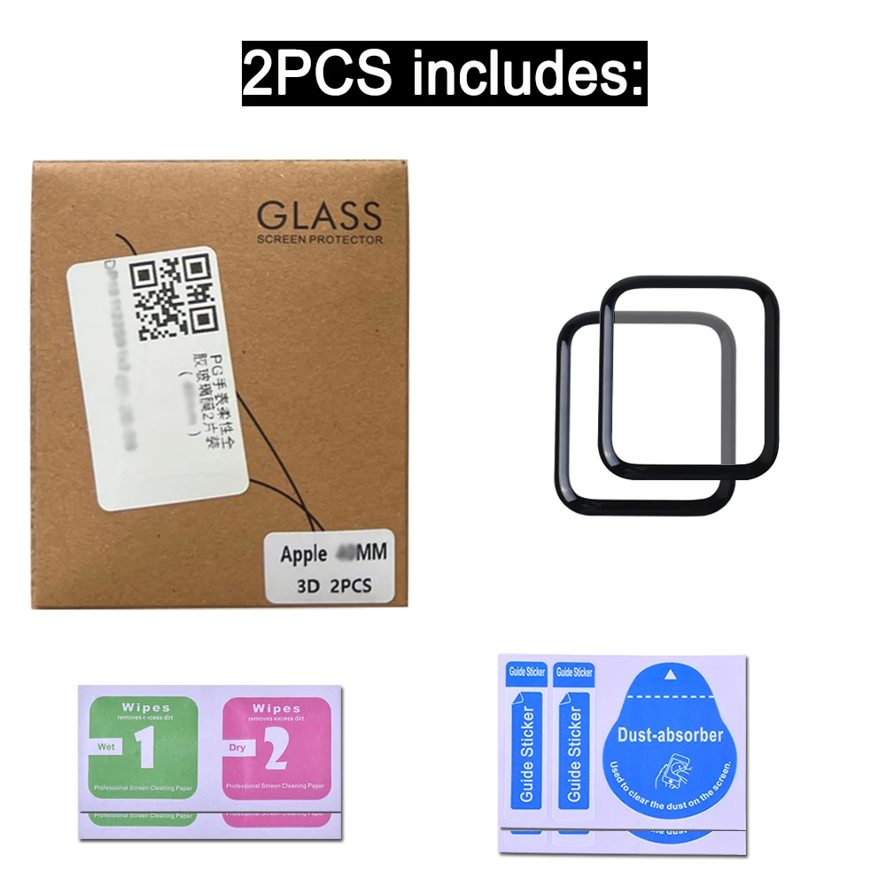 Soft Glass For Apple Watch Screen Protector 44mm 45mm 41mm 38mm 42 9D HD Full Film iWatch series 6 5 3 8 7 9 se 40mm Accessories