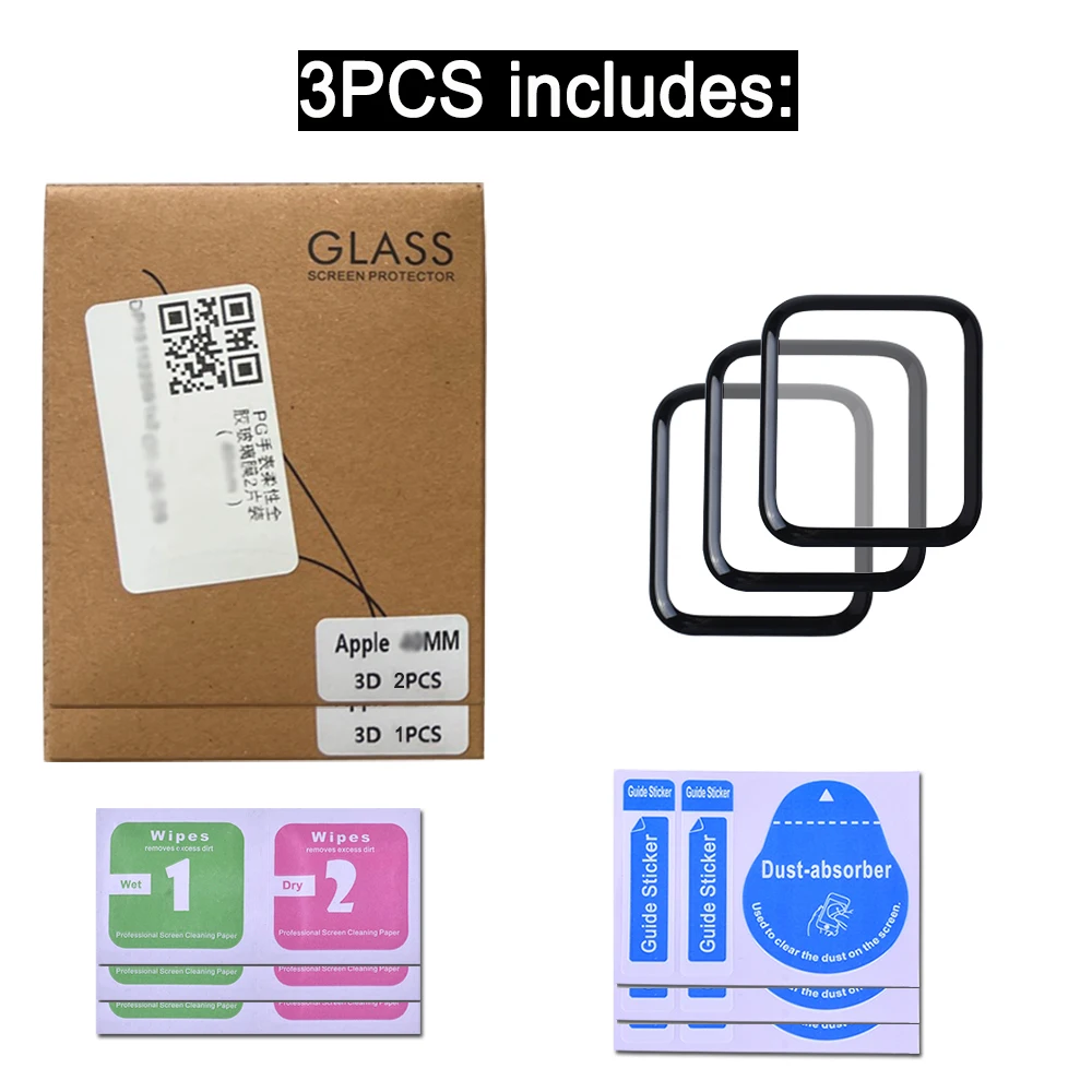 Soft Glass For Apple Watch Screen Protector 44mm 45mm 41mm 38mm 42 9D HD Full Film iWatch series 6 5 3 8 7 9 se 40mm Accessories