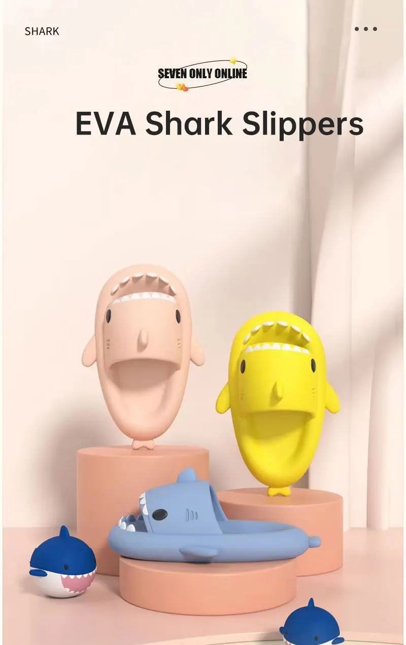 Kids Shoes Slippers Shark Flip Flops Soft Sole Cartoon Slipper Women Man Bathroom Sandal EVA Non-slip Children Shoes Sandals