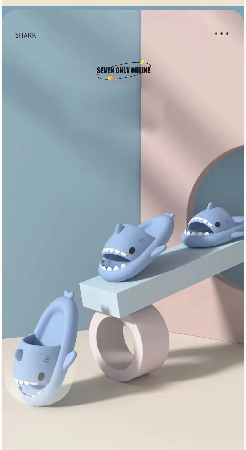 Kids Shoes Slippers Shark Flip Flops Soft Sole Cartoon Slipper Women Man Bathroom Sandal EVA Non-slip Children Shoes Sandals
