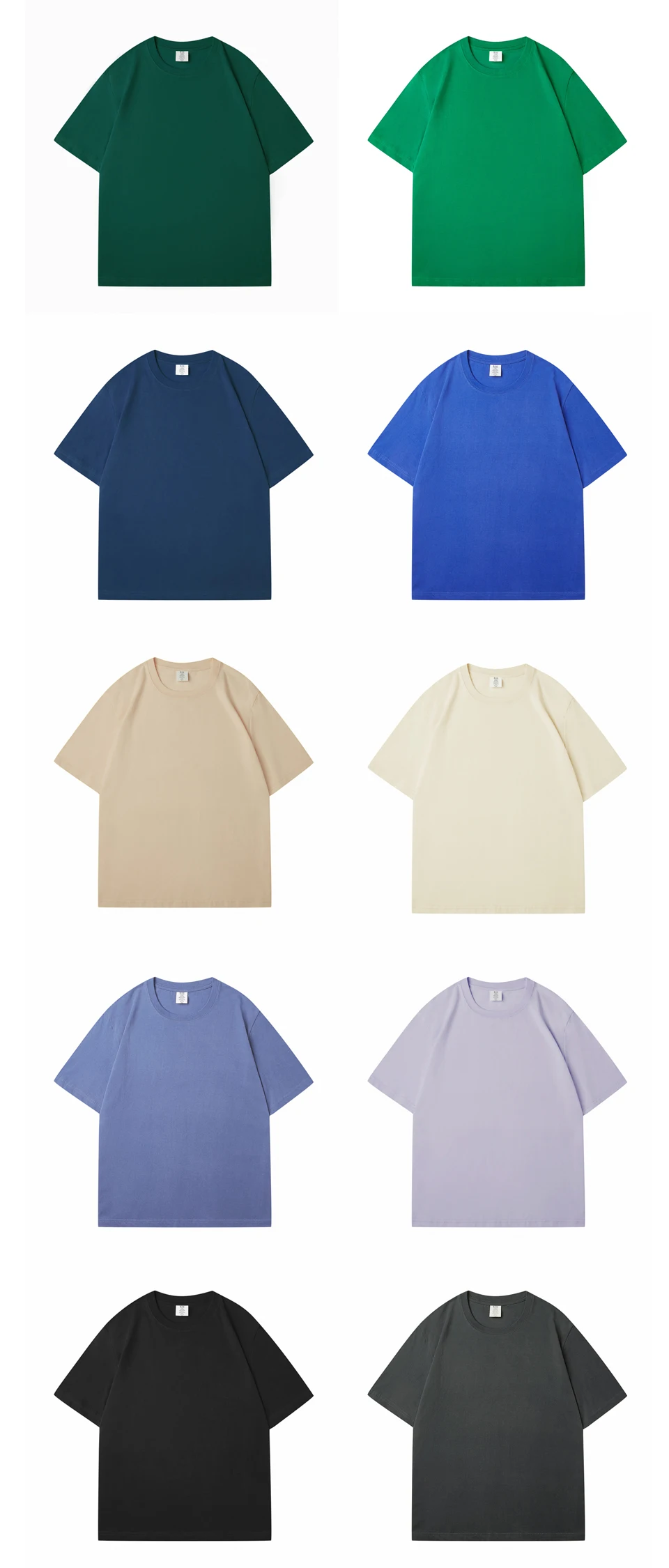 WAVLATII New Women Solid Cotton T Shirts Female Dark Green Oversized Casual Soft Tees Unisex Short Sleeve Summer Tops