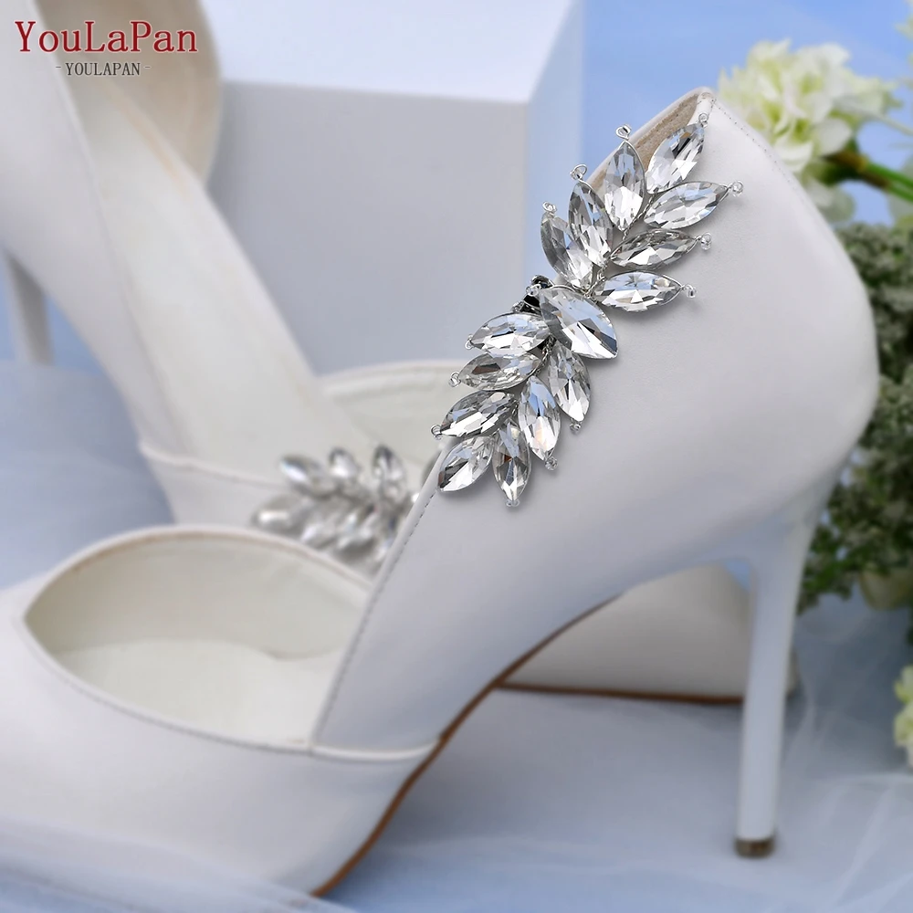 YouLaPan X31 Red Rhinestone Shoes Clips Bridal High Heel Shoe Ornaments Jewelry Wedding Shoes Decoration Clip DIY Accessories