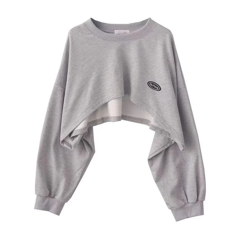 New Women Solid Color O-neck Long Sleeve Hoodie Sweatshirt Fashion Ladies Streetwear Slouch Pullover Jumper Tops