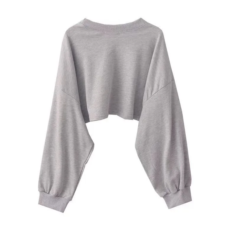 New Women Solid Color O-neck Long Sleeve Hoodie Sweatshirt Fashion Ladies Streetwear Slouch Pullover Jumper Tops