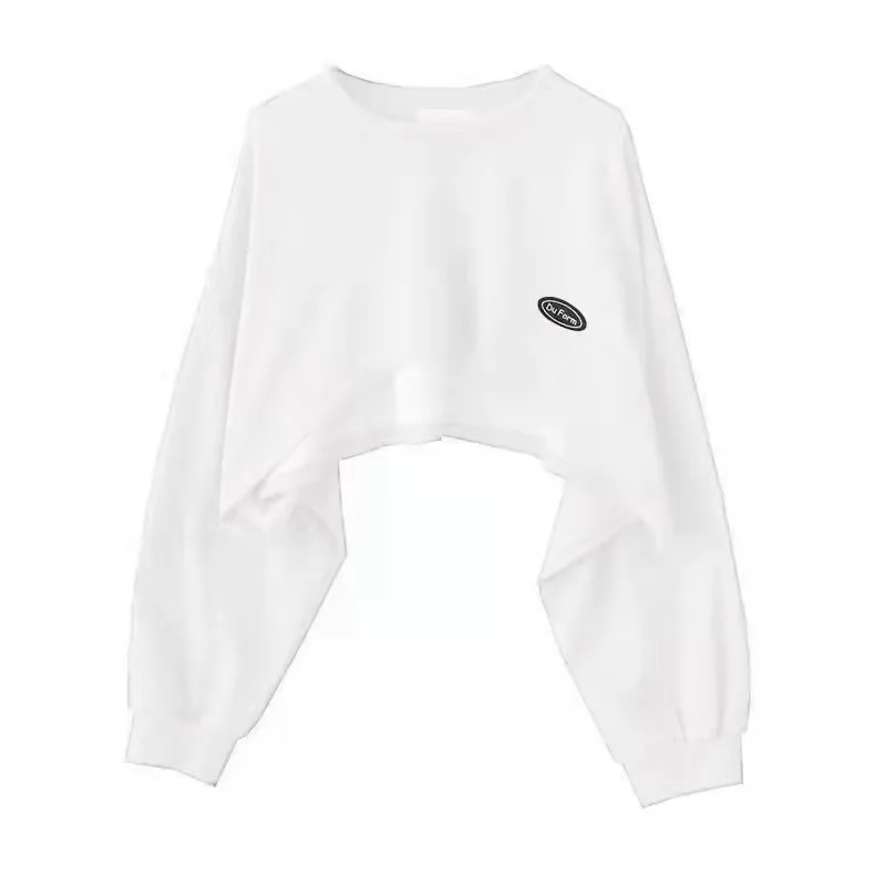 New Women Solid Color O-neck Long Sleeve Hoodie Sweatshirt Fashion Ladies Streetwear Slouch Pullover Jumper Tops