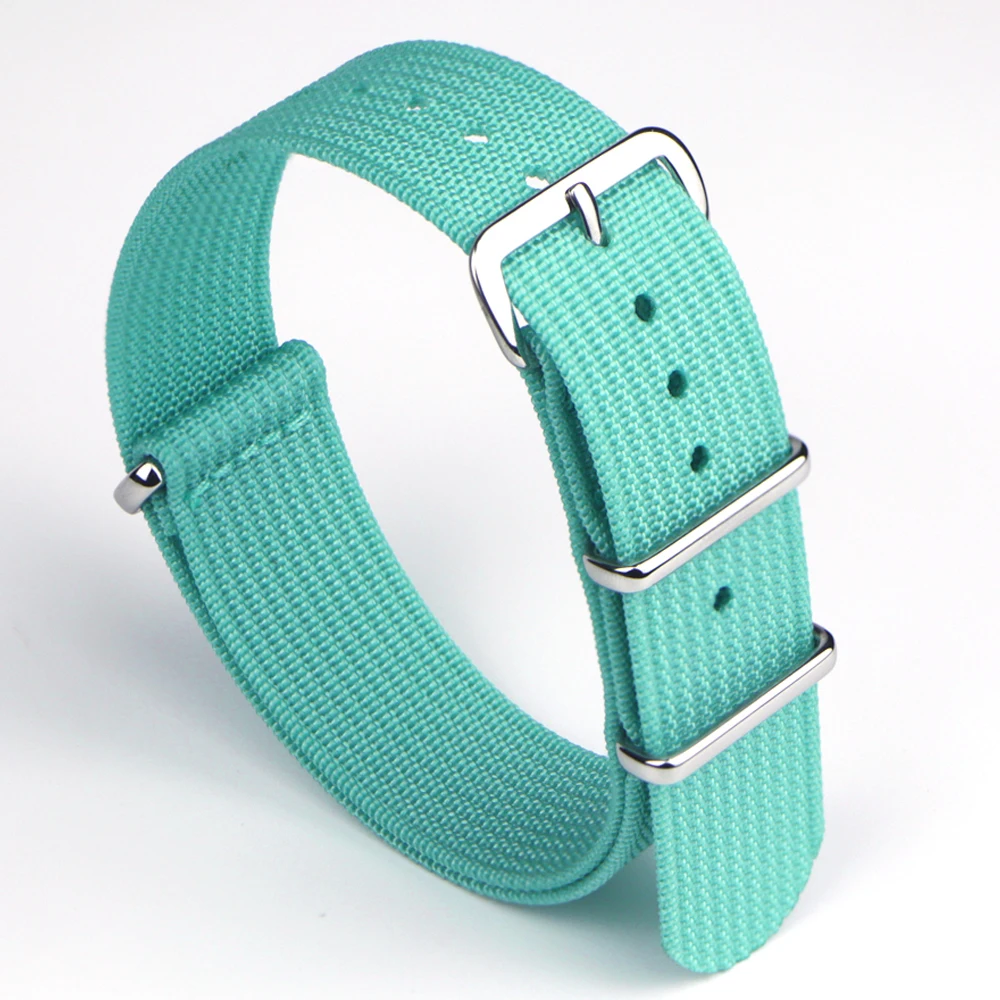 Ribbed Watch Strap 16mm 18mm 19mm 20mm 21mm 22mm 24mm One-Piece Nylon Braid Ballistic Fabric Watchband Accessories Military Band