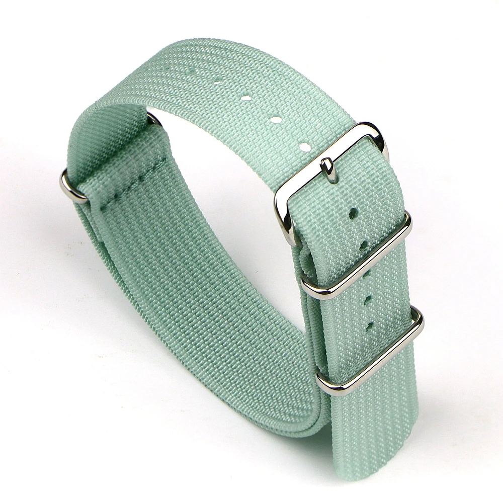 Ribbed Watch Strap 16mm 18mm 19mm 20mm 21mm 22mm 24mm One-Piece Nylon Braid Ballistic Fabric Watchband Accessories Military Band