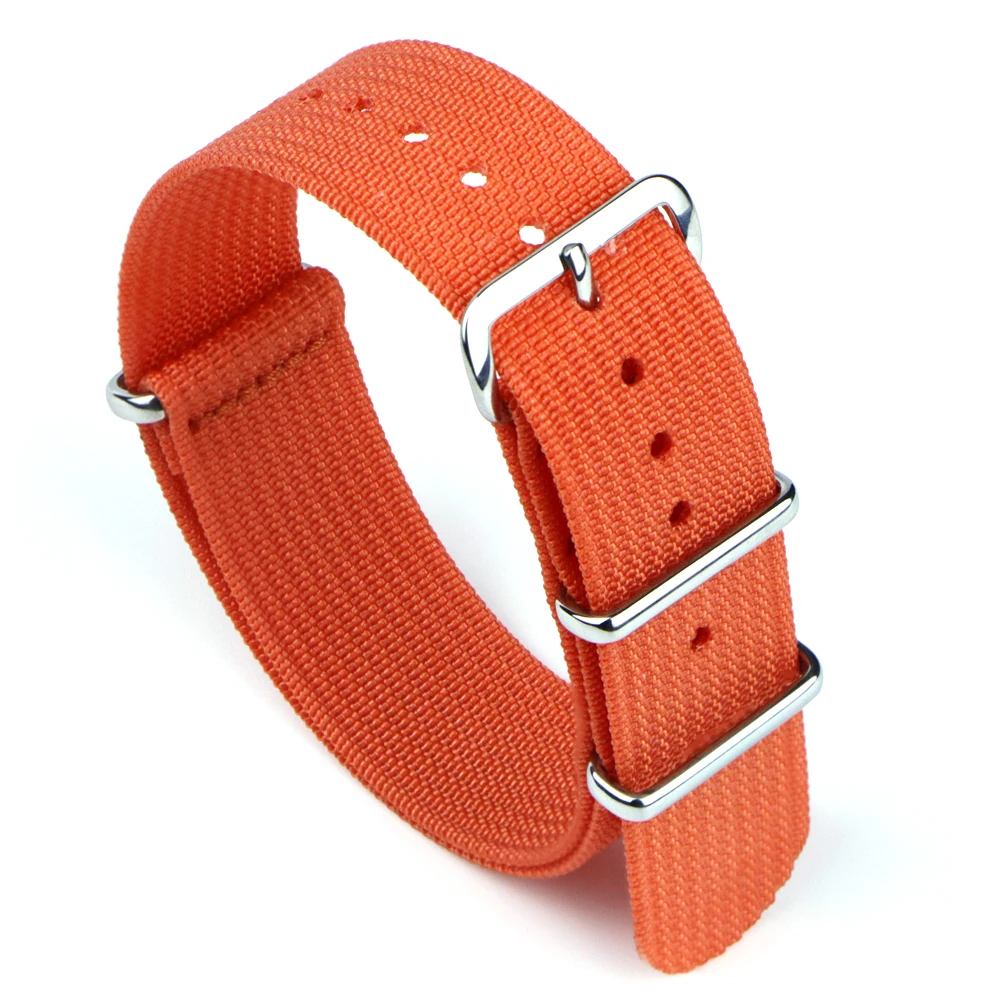 Ribbed Watch Strap 16mm 18mm 19mm 20mm 21mm 22mm 24mm One-Piece Nylon Braid Ballistic Fabric Watchband Accessories Military Band