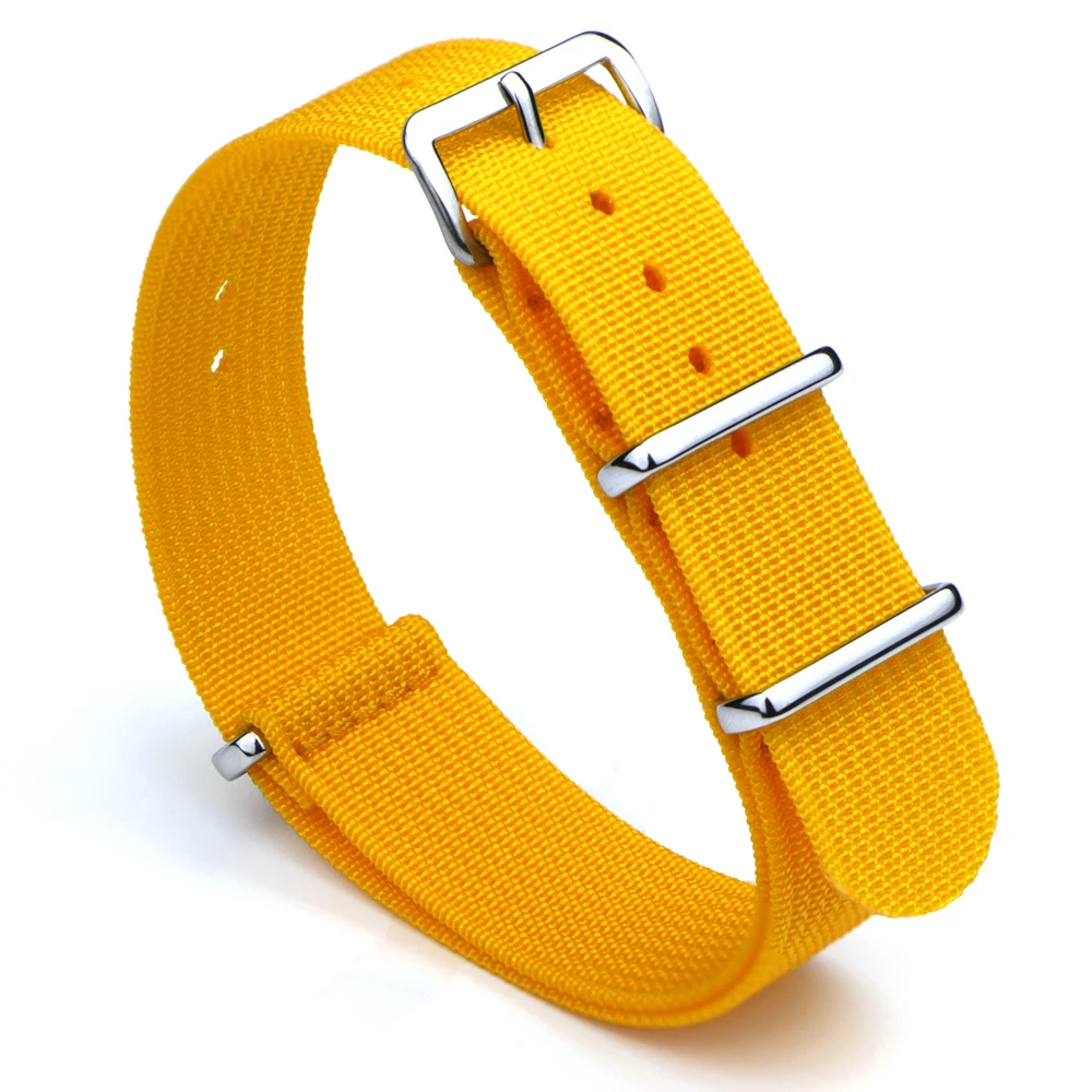 Ribbed Watch Strap 16mm 18mm 19mm 20mm 21mm 22mm 24mm One-Piece Nylon Braid Ballistic Fabric Watchband Accessories Military Band