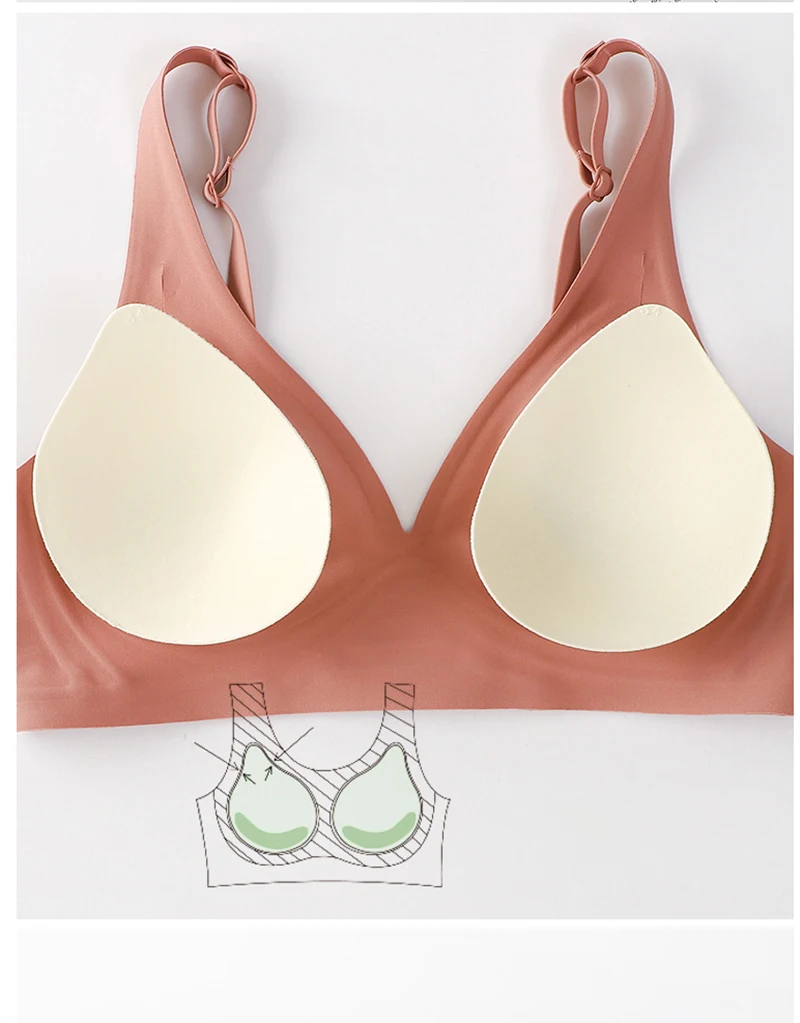 Women Latex Bra Seamless Underwear Sexy Brassieres Woman's Wireless Bras Soft Female Intimates Lingerie Plus Size Bralette S-XL