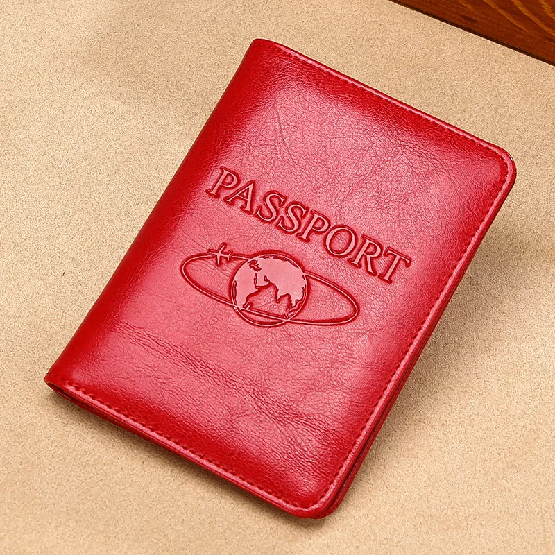 Genuine Leather Passport Holder - RFID Blocking Travel Wallet for Passport & Tickets, Multifunctional Document Case