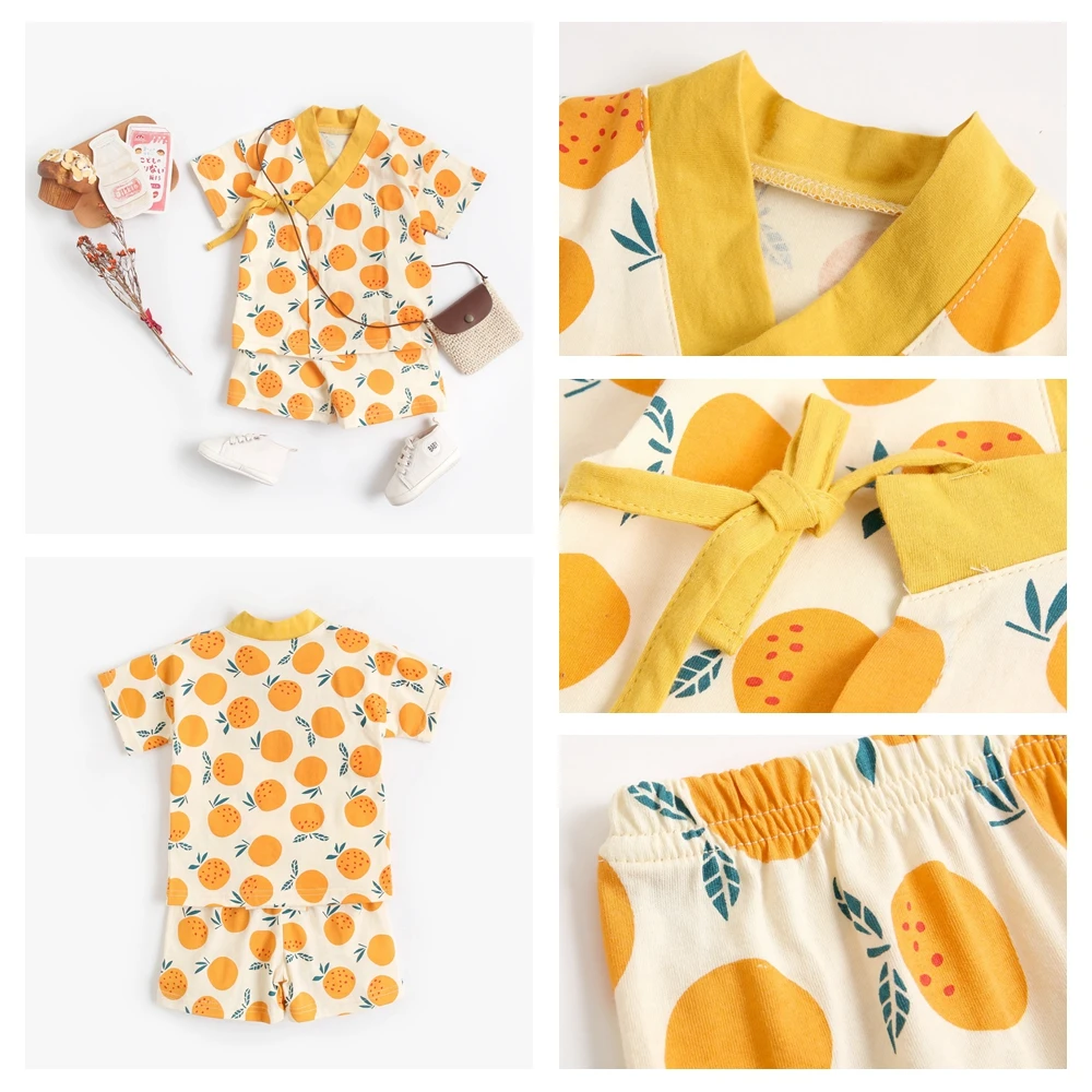 Sanlutoz Cute Printing Cotton Baby Boys Girls Clothes Sets Summer Infants Short Sleeve Tops + Shorts 2pcs