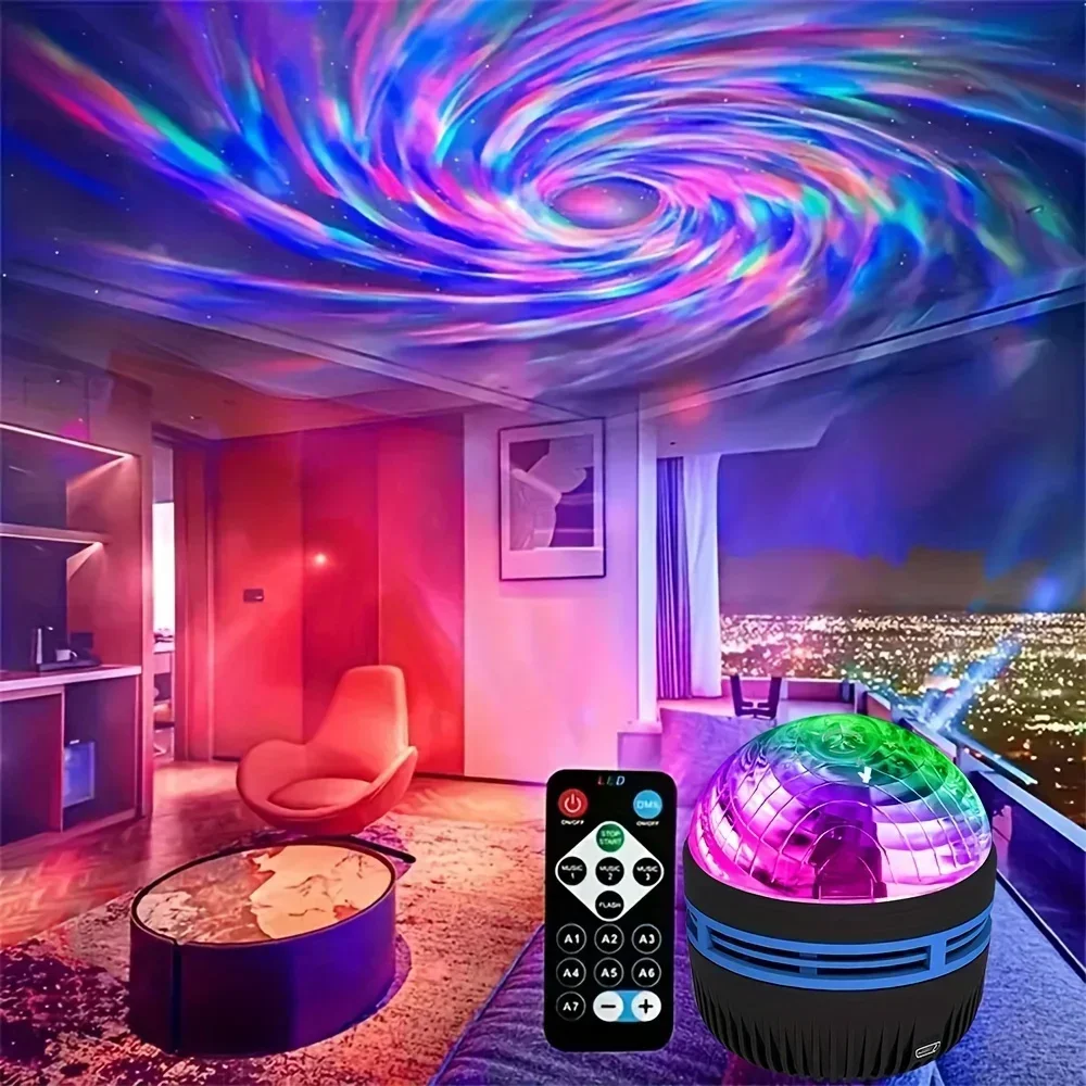 LED Galaxy Projector Light Multi-color Remote Control for Bedroom Decoration Christmas Star Projector Night Light New Year Gift