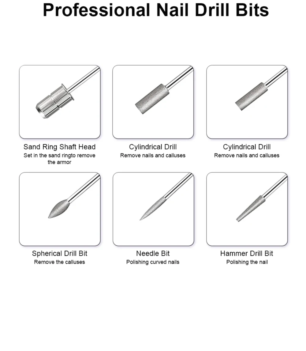 LINMANDA 6 In 1 Electric Nail Drills Kit Remove Polisher Manicure Portable Nail File Nail Drill Equipment  Pen Tools Machine