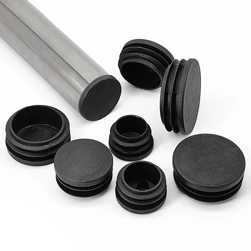 8 PCS Black Round Plastic Blanking End Cap Tube Pipe Inserts Plug Bung Insert Stopper For Chair Leg Pipe tapon tubo