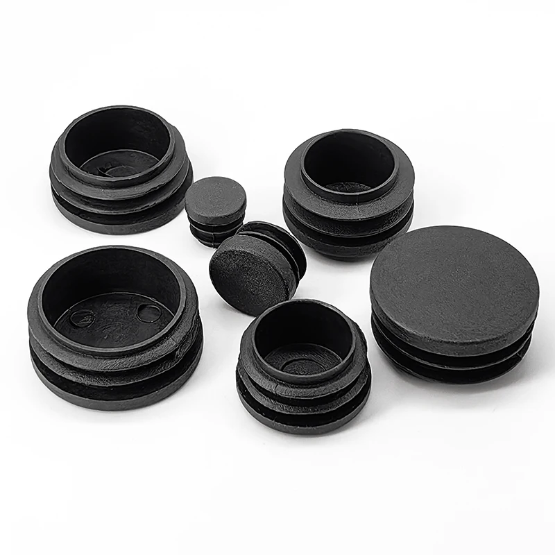 8 PCS Black Round Plastic Blanking End Cap Tube Pipe Inserts Plug Bung Insert Stopper For Chair Leg Pipe tapon tubo
