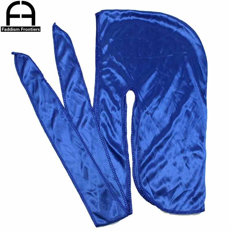 Unisex Women Men Silk Durag Turban Hat Wigs Biker Headwear Headband Hair Accessories Long Tail Straps Bandanas Silky Durags