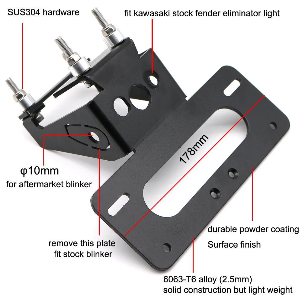 For Kawasaki Z900 2017 2018 2019 2020 2021 2022 2023 2024 Rear Tail Tidy License Plate Holder Motorcycle Fender Eliminator Kit