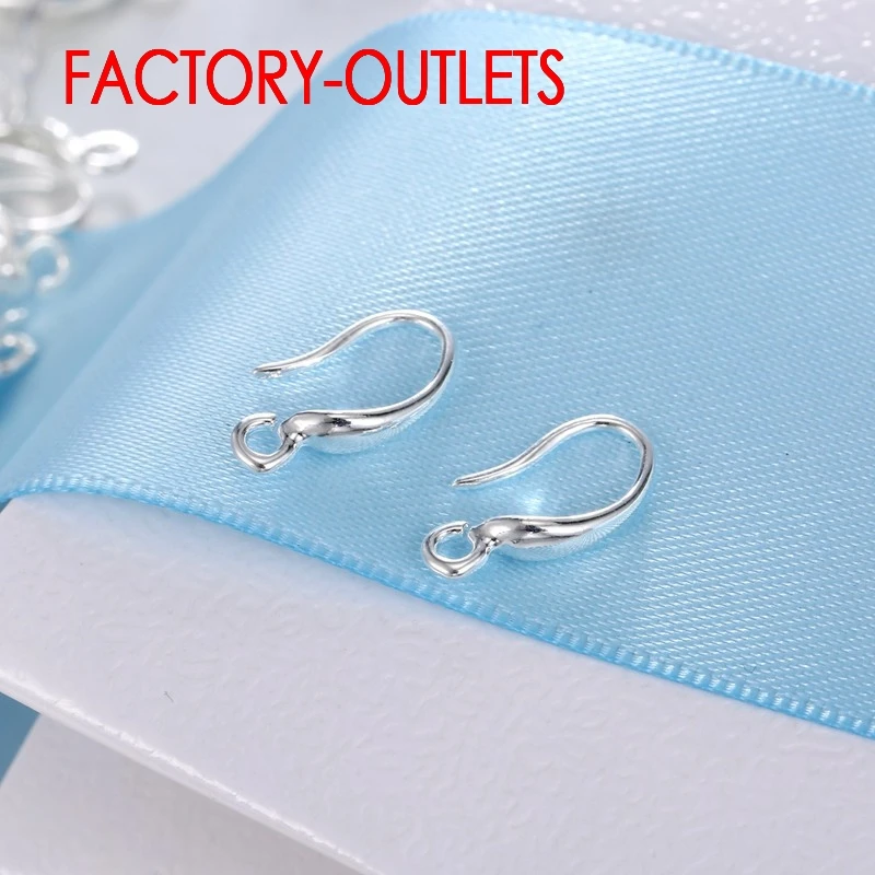 Hot Sale 10PCS Lot Fashion Jewelry Components 925 Sterling Silver Earrings Accessories For Women Earring Hooks Fitting