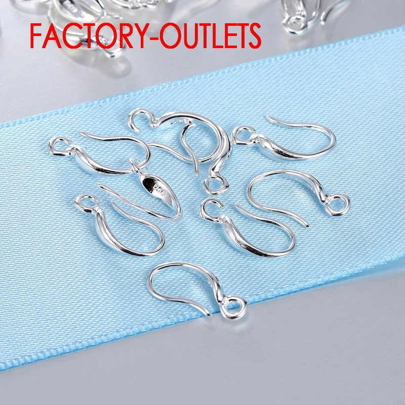 Hot Sale 10PCS Lot Fashion Jewelry Components 925 Sterling Silver Earrings Accessories For Women Earring Hooks Fitting