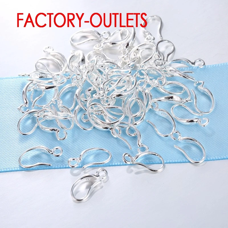 Hot Sale 10PCS Lot Fashion Jewelry Components 925 Sterling Silver Earrings Accessories For Women Earring Hooks Fitting