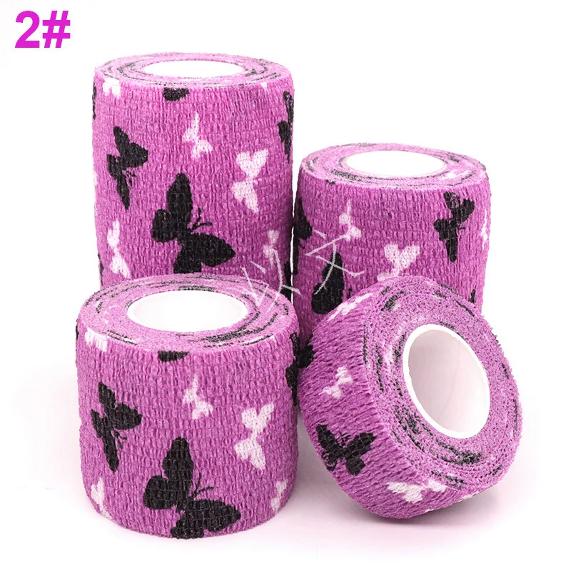 1 Pcs Printed Self Adhesive Elastic Bandage 4.8m Colorful Sports Wrap Tape for Finger Joint Knee First Aid Kit Pet Tape