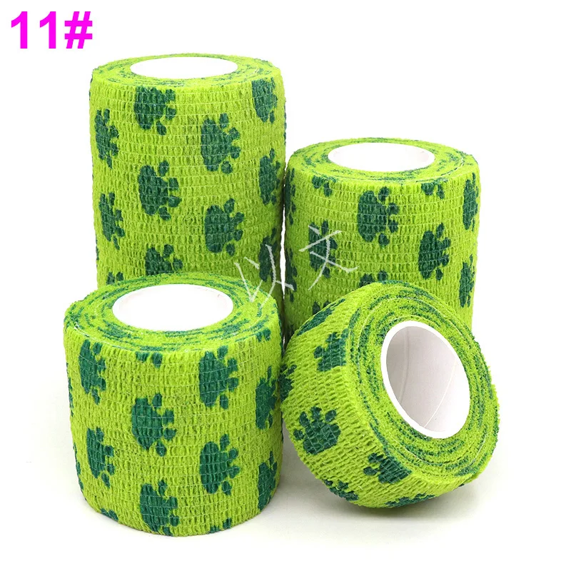 1 Pcs Printed Self Adhesive Elastic Bandage 4.8m Colorful Sports Wrap Tape for Finger Joint Knee First Aid Kit Pet Tape