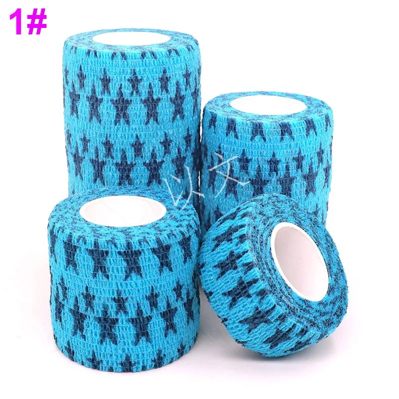 1 Pcs Printed Self Adhesive Elastic Bandage 4.8m Colorful Sports Wrap Tape for Finger Joint Knee First Aid Kit Pet Tape