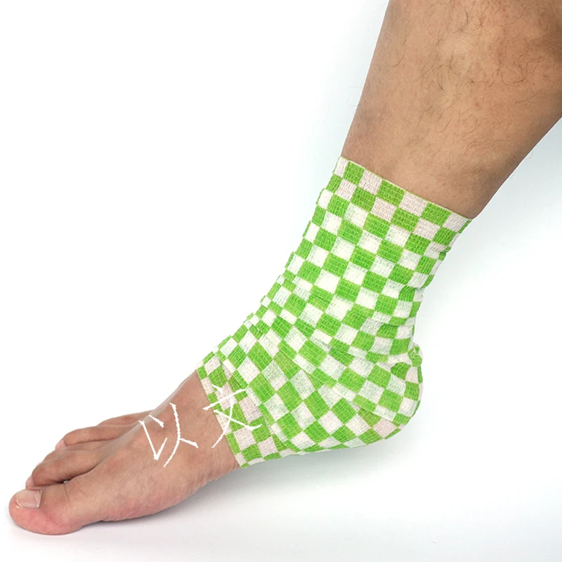 1 Pcs Printed Self Adhesive Elastic Bandage 4.8m Colorful Sports Wrap Tape for Finger Joint Knee First Aid Kit Pet Tape