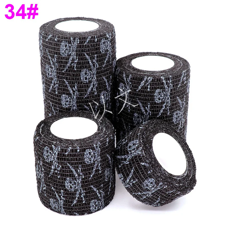 1 Pcs Printed Self Adhesive Elastic Bandage 4.8m Colorful Sports Wrap Tape for Finger Joint Knee First Aid Kit Pet Tape