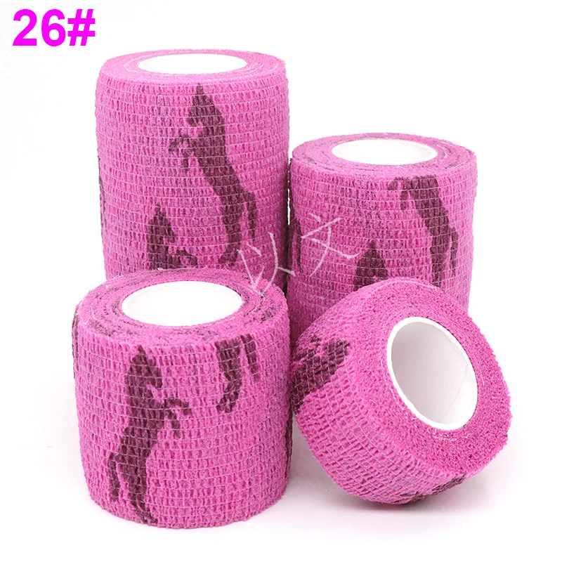 1 Pcs Printed Self Adhesive Elastic Bandage 4.8m Colorful Sports Wrap Tape for Finger Joint Knee First Aid Kit Pet Tape
