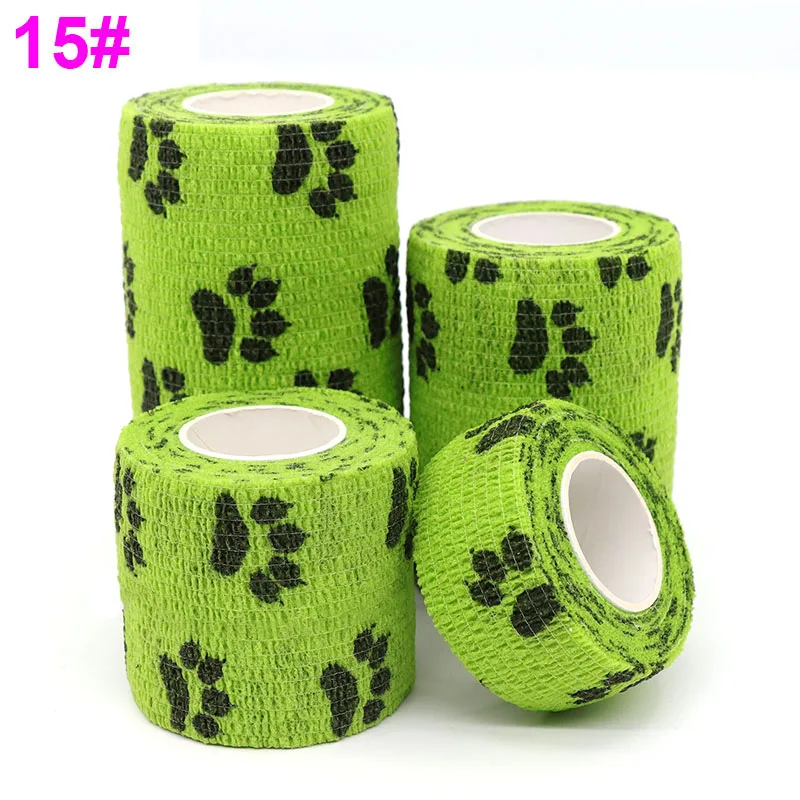 1 Pcs Printed Self Adhesive Elastic Bandage 4.8m Colorful Sports Wrap Tape for Finger Joint Knee First Aid Kit Pet Tape