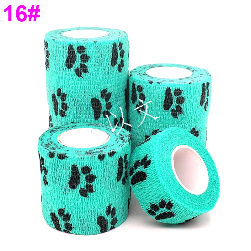 1 Pcs Printed Self Adhesive Elastic Bandage 4.8m Colorful Sports Wrap Tape for Finger Joint Knee First Aid Kit Pet Tape