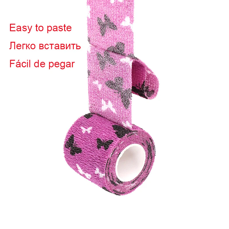 1 Pcs Printed Self Adhesive Elastic Bandage 4.8m Colorful Sports Wrap Tape for Finger Joint Knee First Aid Kit Pet Tape