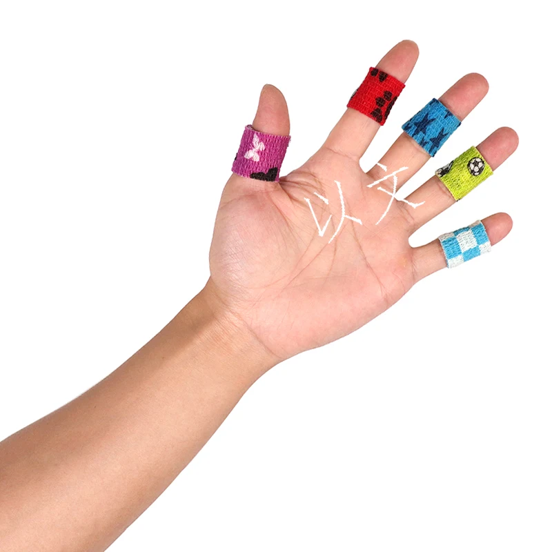 1 Pcs Printed Self Adhesive Elastic Bandage 4.8m Colorful Sports Wrap Tape for Finger Joint Knee First Aid Kit Pet Tape