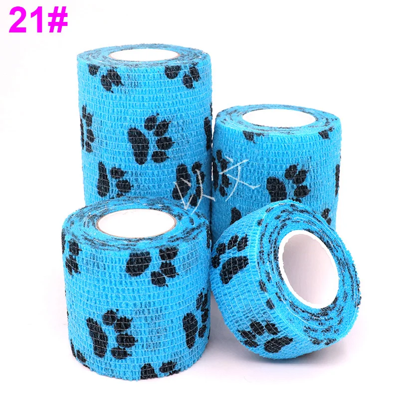 1 Pcs Printed Self Adhesive Elastic Bandage 4.8m Colorful Sports Wrap Tape for Finger Joint Knee First Aid Kit Pet Tape