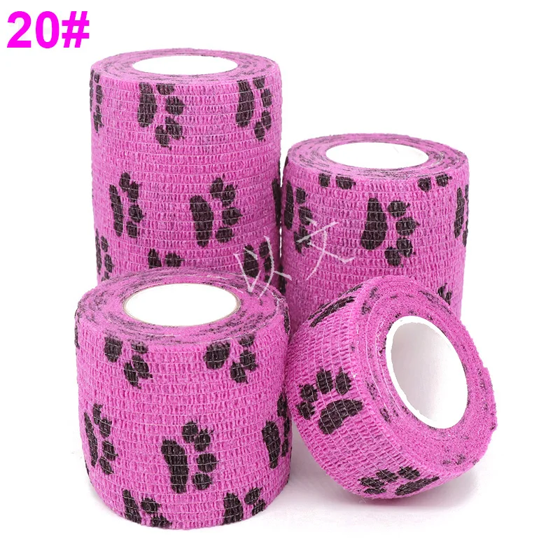 1 Pcs Printed Self Adhesive Elastic Bandage 4.8m Colorful Sports Wrap Tape for Finger Joint Knee First Aid Kit Pet Tape