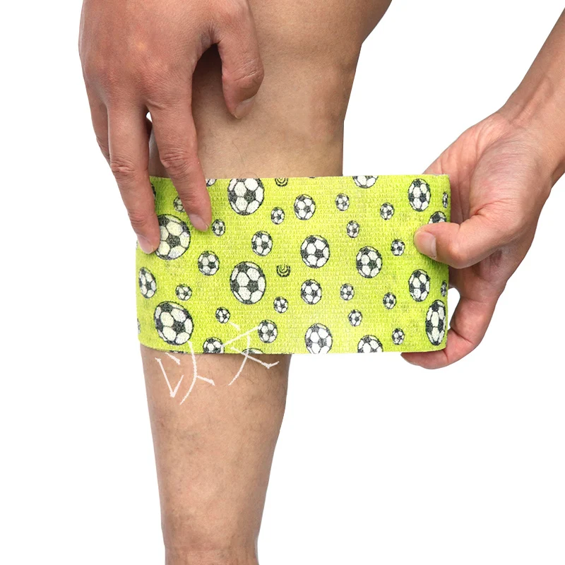1 Pcs Printed Self Adhesive Elastic Bandage 4.8m Colorful Sports Wrap Tape for Finger Joint Knee First Aid Kit Pet Tape