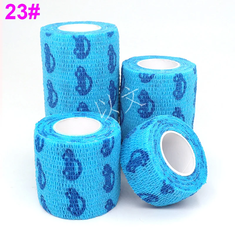 1 Pcs Printed Self Adhesive Elastic Bandage 4.8m Colorful Sports Wrap Tape for Finger Joint Knee First Aid Kit Pet Tape