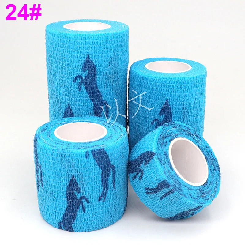 1 Pcs Printed Self Adhesive Elastic Bandage 4.8m Colorful Sports Wrap Tape for Finger Joint Knee First Aid Kit Pet Tape