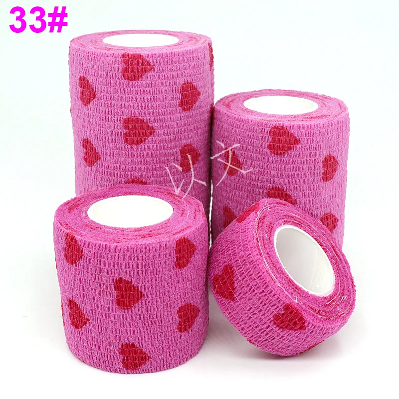 1 Pcs Printed Self Adhesive Elastic Bandage 4.8m Colorful Sports Wrap Tape for Finger Joint Knee First Aid Kit Pet Tape