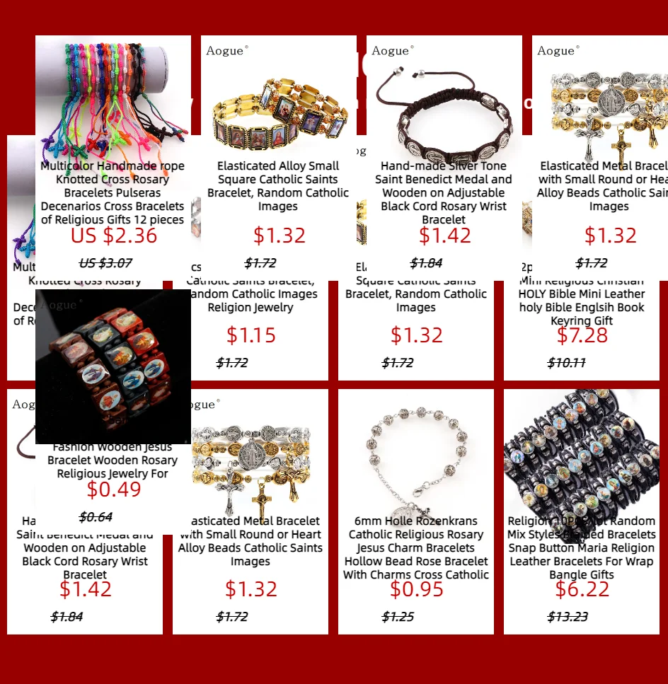 1PCS 3colors Saints Religion rosary Wooden Bracelets Fashion Wooden Jesus Bracelet Wooden Rosary Religious Jewelry For Womengifs