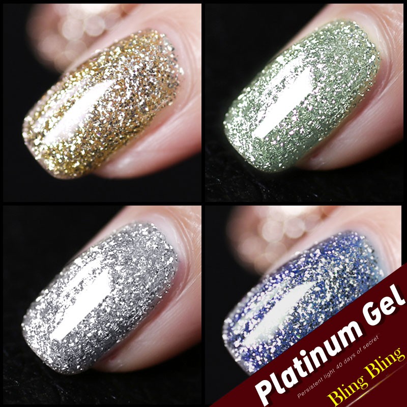 Venalisa 12ml TPO FREE Diamond Top Coat Supply Nail Art Enamel Gel Nail Polish Shining Glitter Sequin Starry Platinum Paint Gel