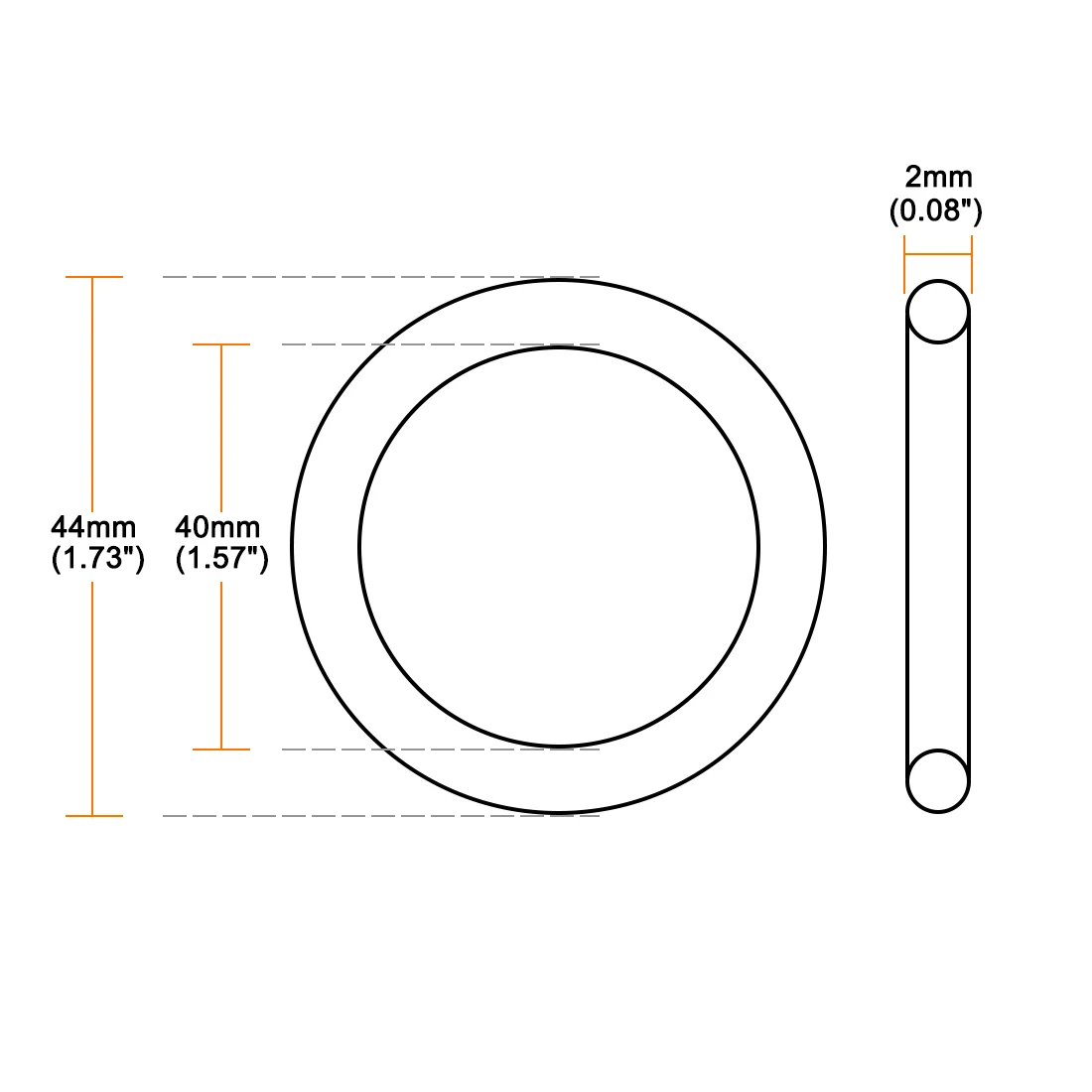10pcs NBR O Ring Seal Gasket Thickness CS 2mm OD 38~70mm Nitrile Rubber O-Rings Seal Rings Sealing Gaskets Oil Resistance Washer