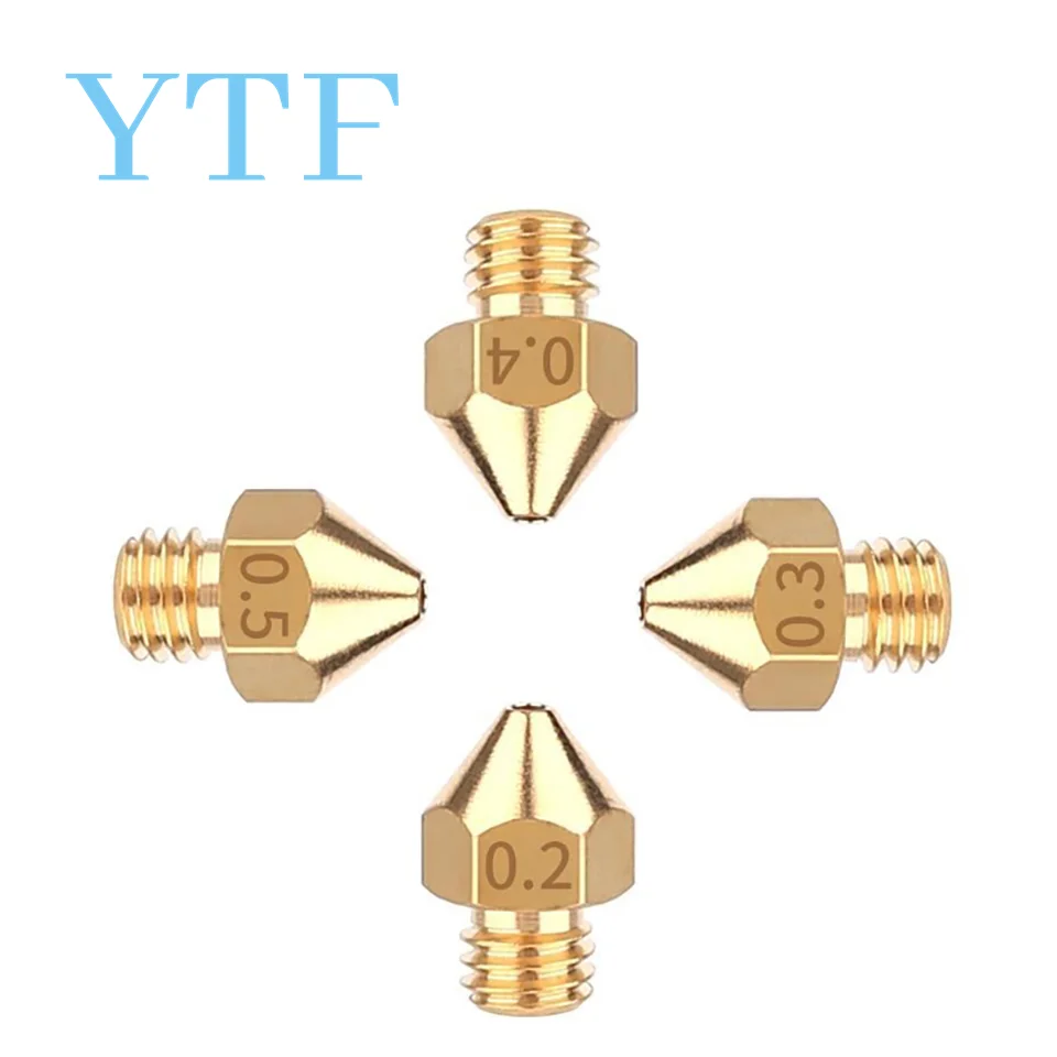 3D Printer MK8 Brass Large Diameter Nozzle DIY Kit Spray Extrusion Head 1.0 1.2 1.5mm 1.75/3mm Accessories
