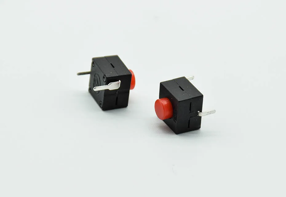 5pcs red/black Small micro self locking switch 8*8*8.4 wit 2 feet with lock light touch switch button switch L068-A DC30V1A