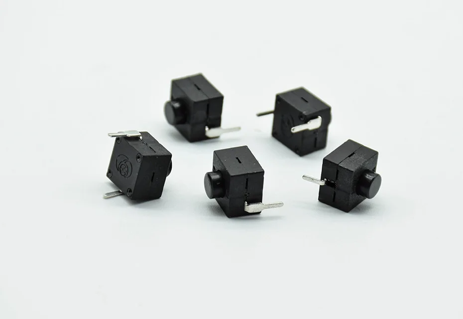 5pcs red/black Small micro self locking switch 8*8*8.4 wit 2 feet with lock light touch switch button switch L068-A DC30V1A
