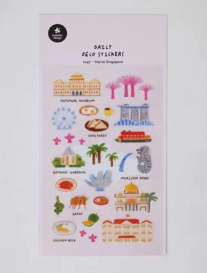 Suatelier City Sticker Korea Scrapbooking Hobby Deco Stickers Junk Journal Supplies Planner Diary Photo Album Craft Material