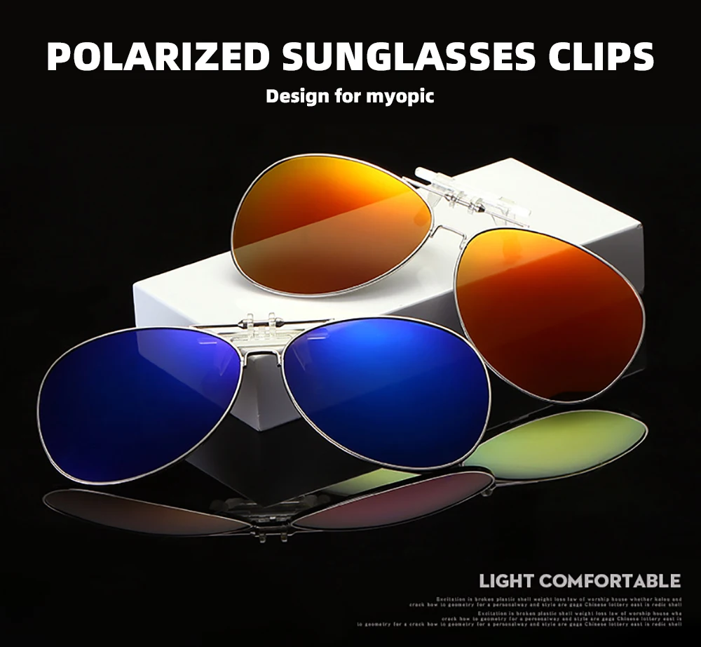 VIVIBEE Oversized Pilot Flip Up Clip on Sunglasses Polarized Men Driving Alloy Frame Big Size Women Aviation Glasses Clips