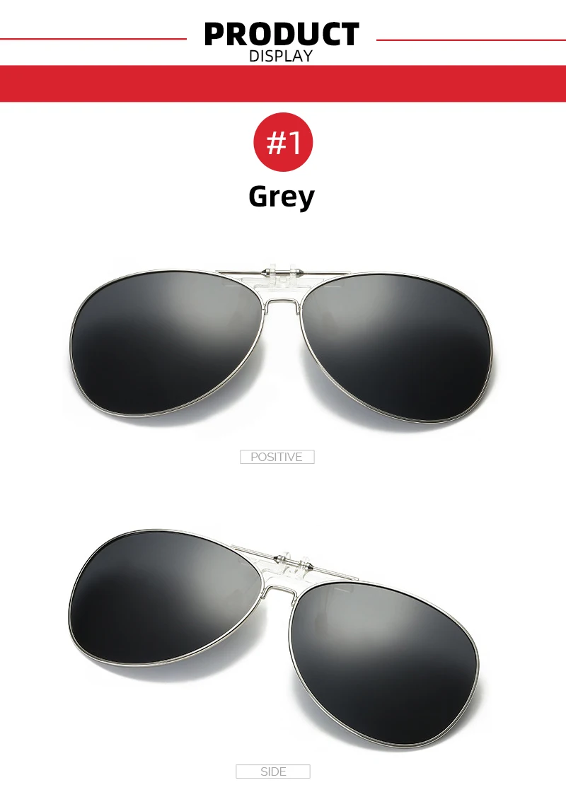 VIVIBEE Oversized Pilot Flip Up Clip on Sunglasses Polarized Men Driving Alloy Frame Big Size Women Aviation Glasses Clips